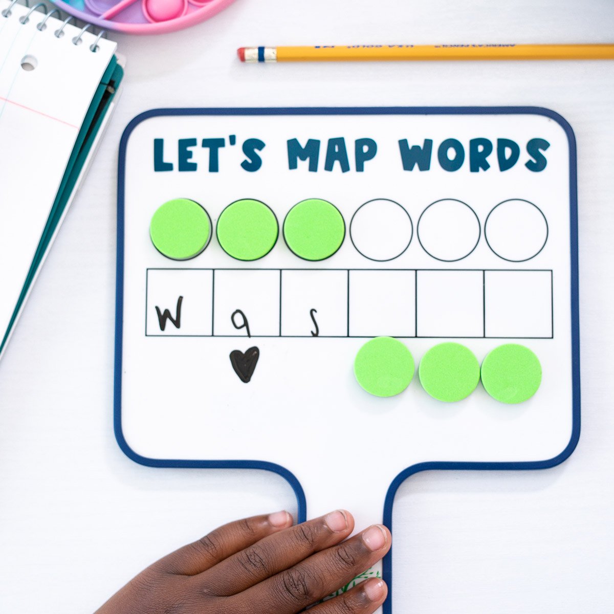 A word map dry-erase board