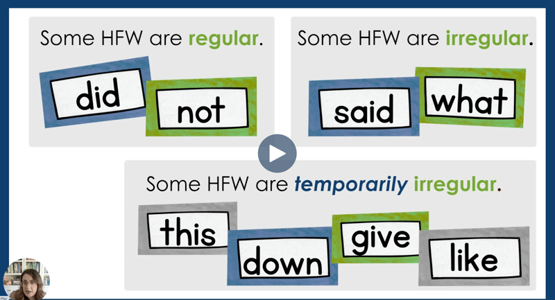 Video 2: Teaching High Frequency Words